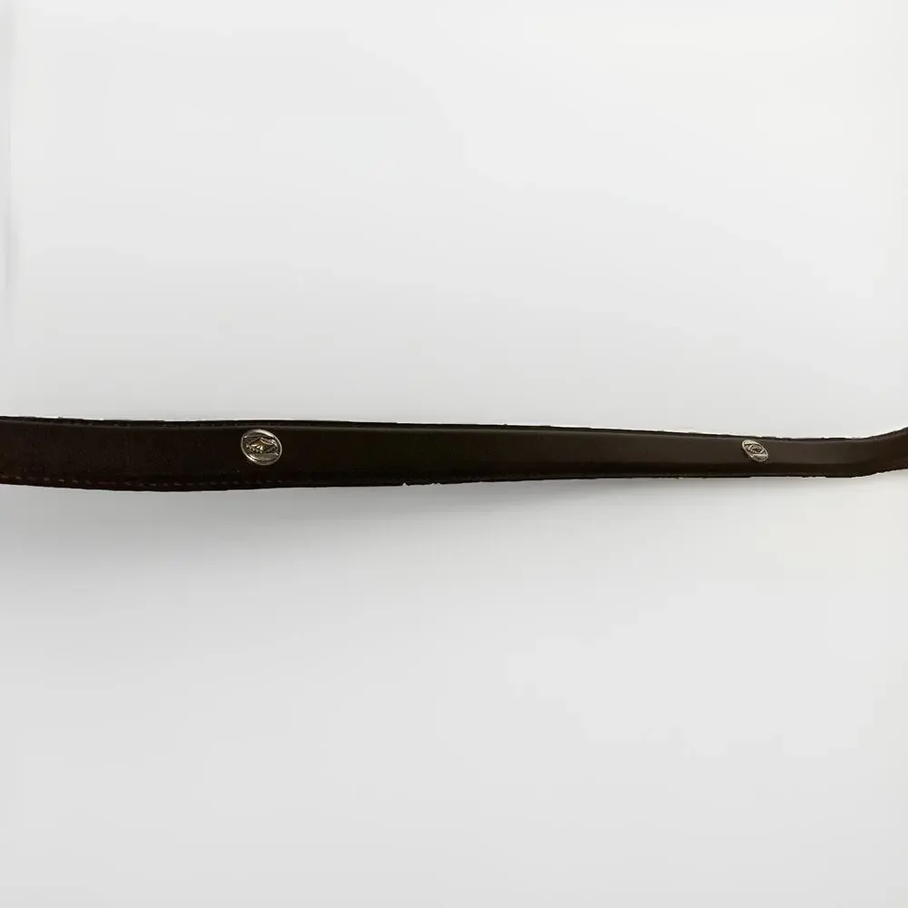 Men’s Fullerton Belt SZ 54” Tall Genuine Leather Saddle Brown Metal Silver Snap